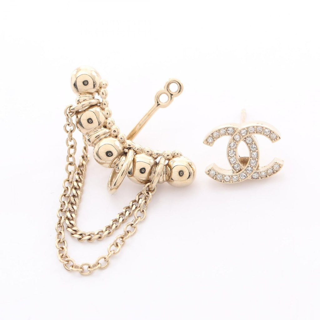 Chanel Earrings CC Logo Swing Chain with Ear Cuff — view 7