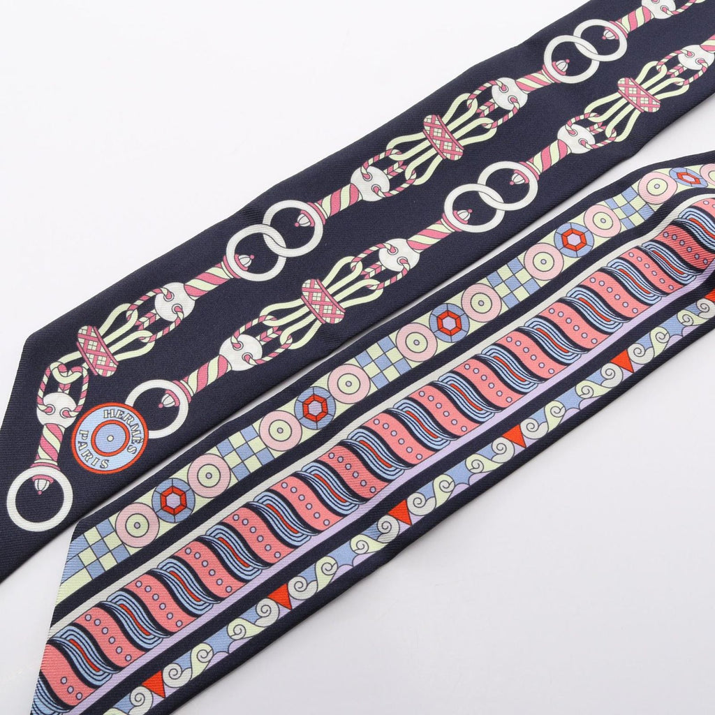 Hermes Scarf Twilly Harnais en Rosace Ribbon Silk — view 6