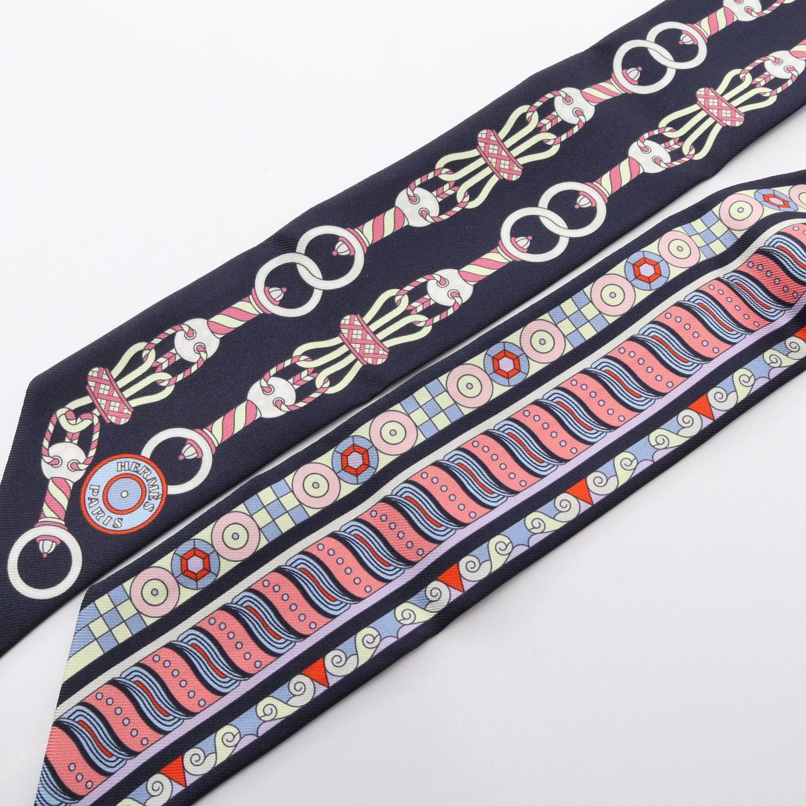 Hermes Scarf Twilly Harnais en Rosace Ribbon Silk — view 6