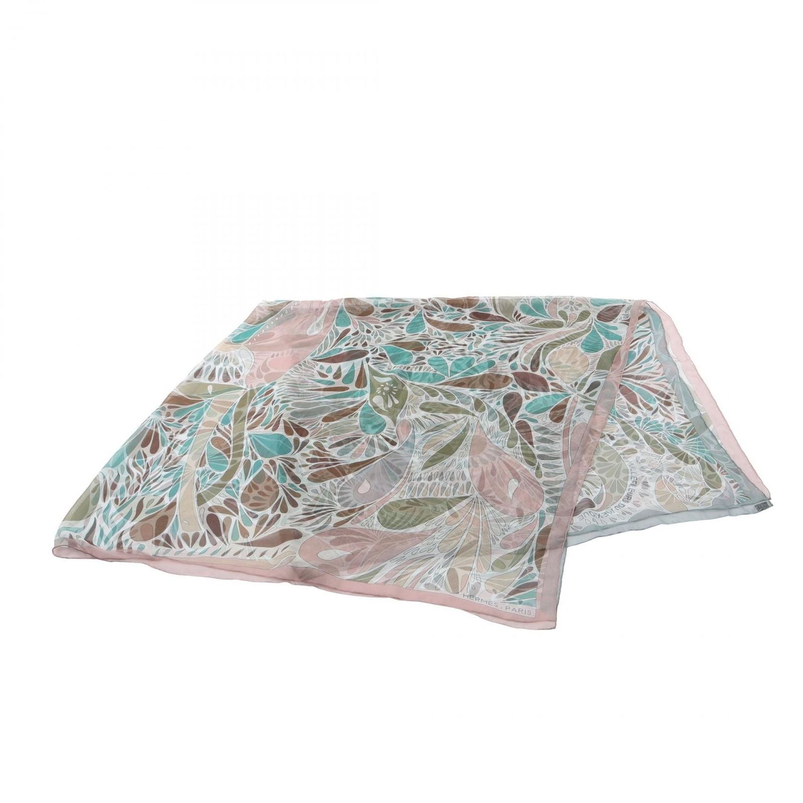 Hermes Scarf Shawl Carre Millefleurs du Mexique Chiffon Silk