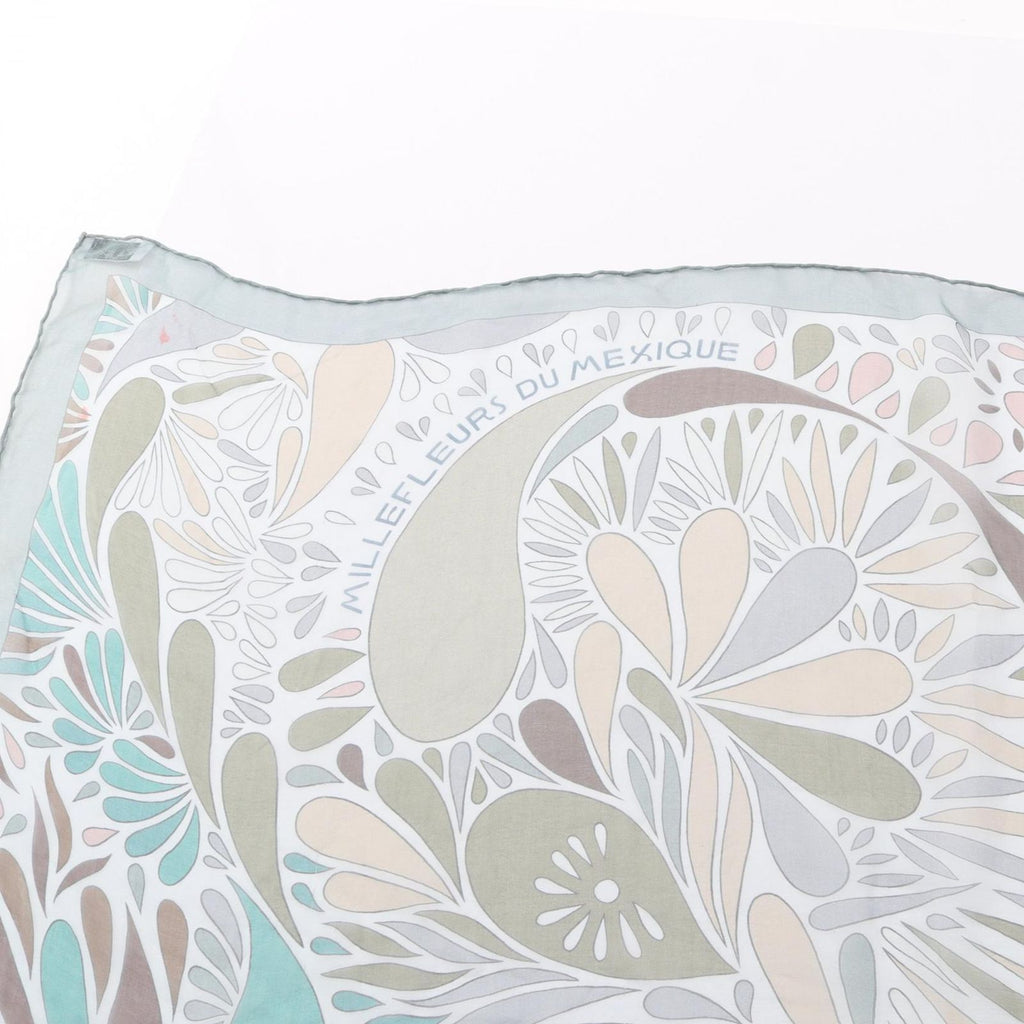 Hermes Scarf Shawl Carre Millefleurs du Mexique Chiffon Silk — view 8