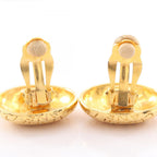 Chanel Earrings Logo Round Gold — view 7