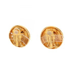 Chanel Earrings Logo Round Gold — view 2