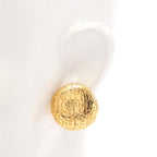 Chanel Earrings Logo Round Gold — view 4