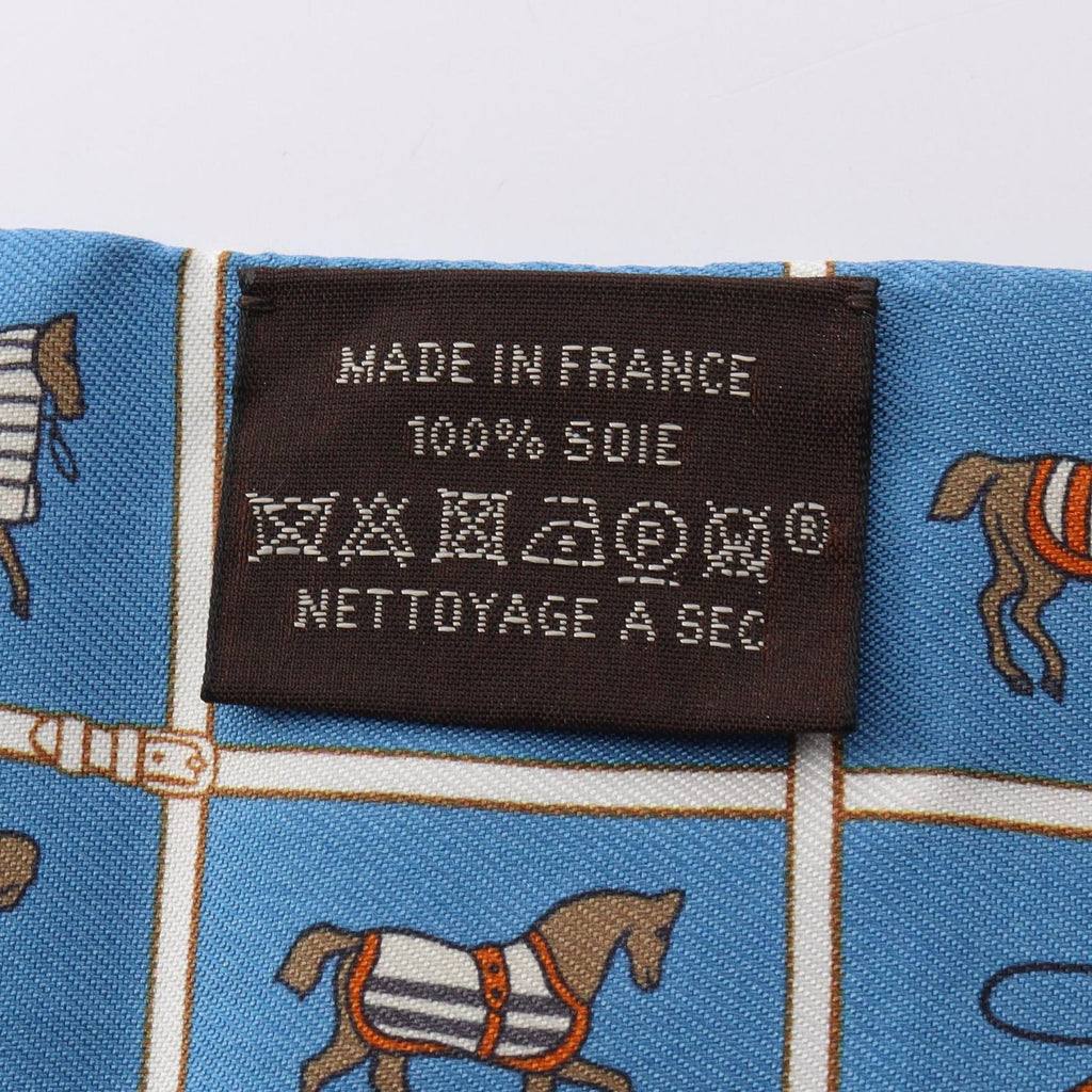 Hermes Scarf Twilly Couvertures Et Tenues de Jour Blue Silk — view 5