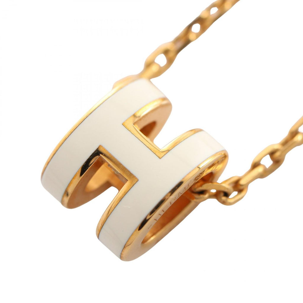 Hermes Necklace Mini Pop H White