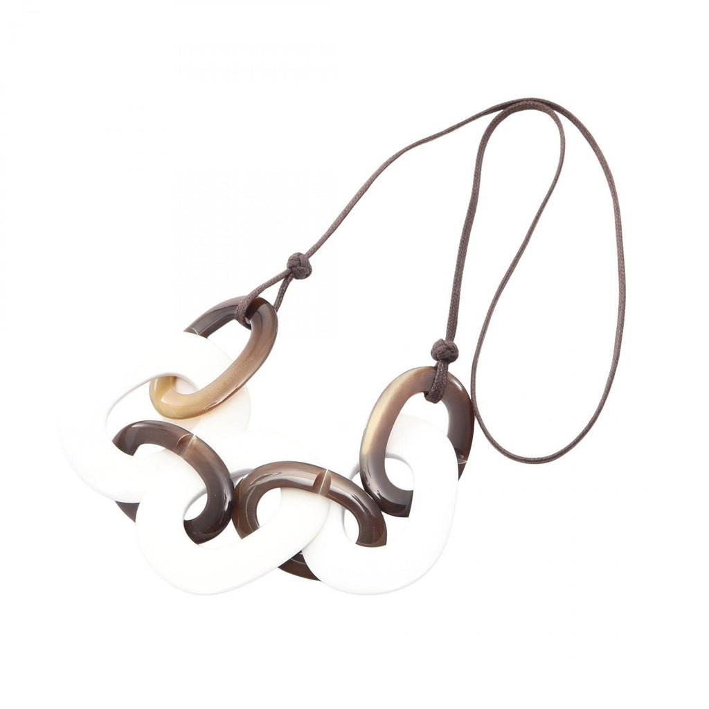 Hermes Necklace Karamba Brown White — view 2