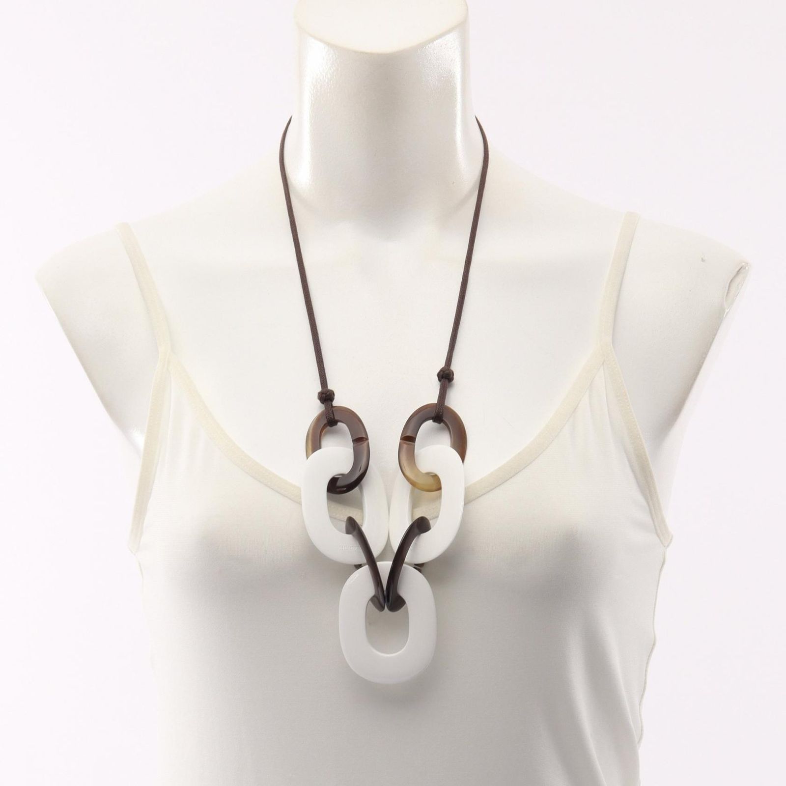 Hermes Necklace Karamba Brown White — view 5