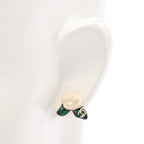 Chanel Earrings CC Logo Flower Motif — view 4