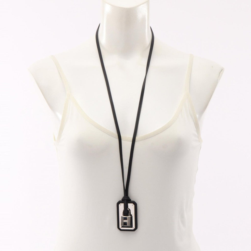 Hermes Necklace O'kelly GM Black Leather — view 6