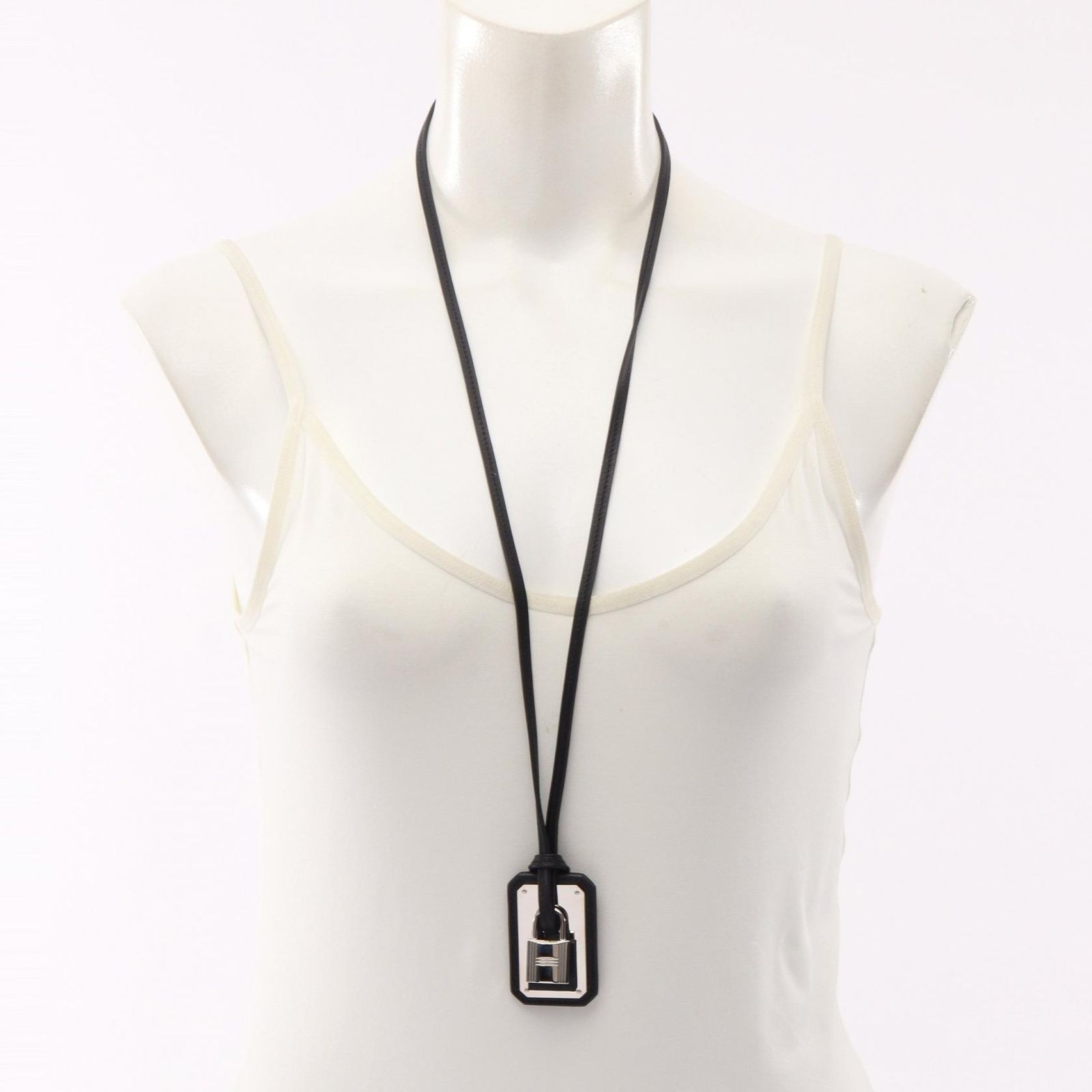 Hermes Necklace O'kelly GM Black Leather — view 6