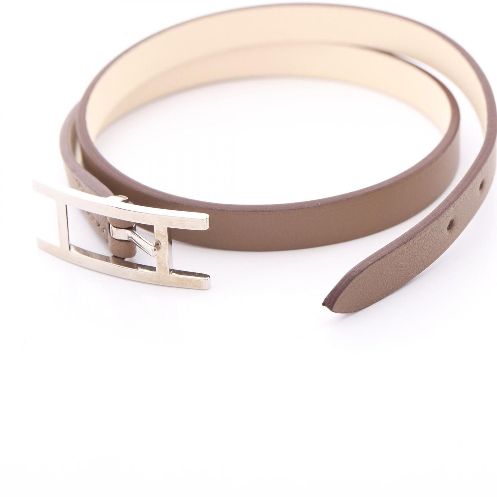Hermes Behapi Double Tour Gray Beige Leather — view 3