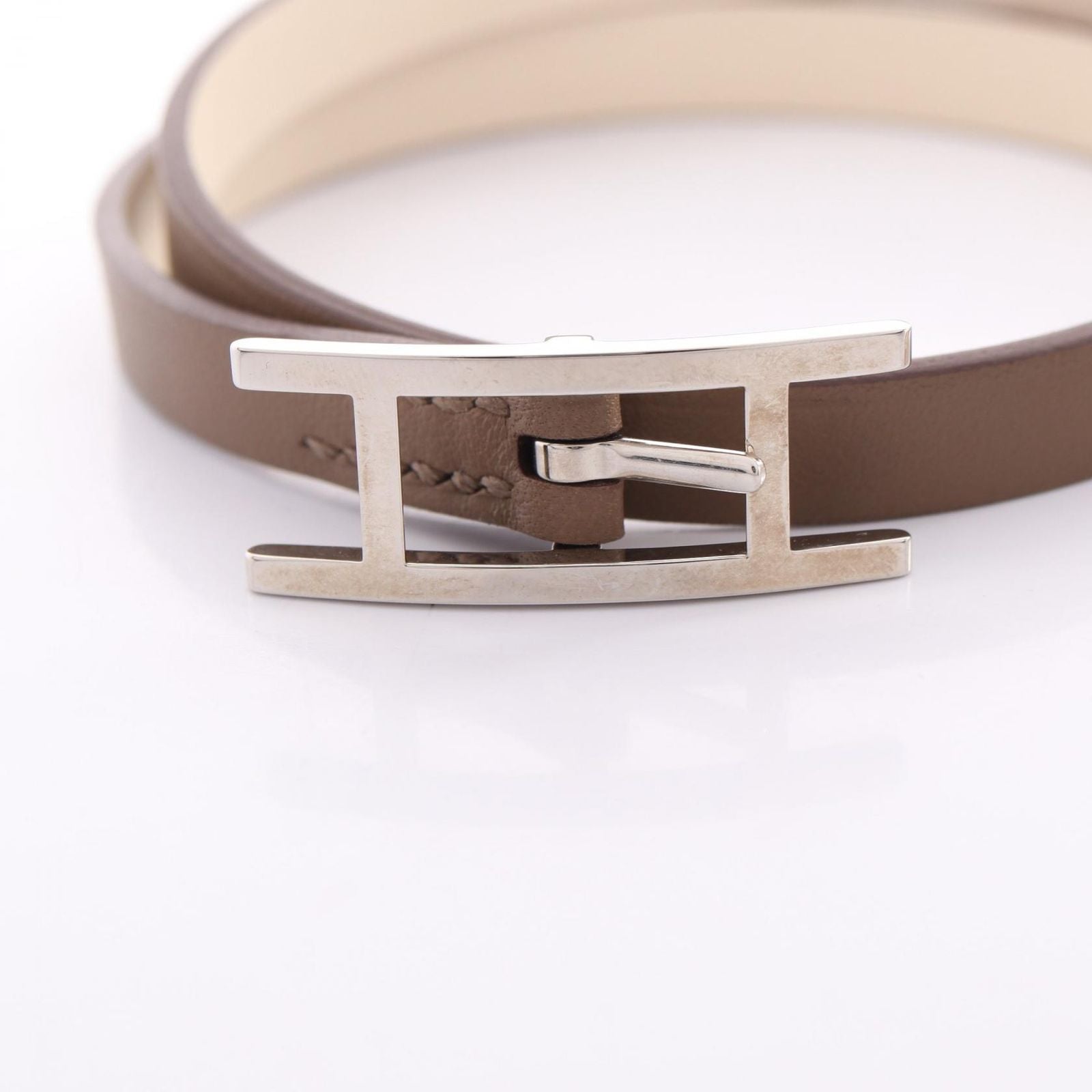 Hermes Behapi Double Tour Gray Beige Leather — view 8