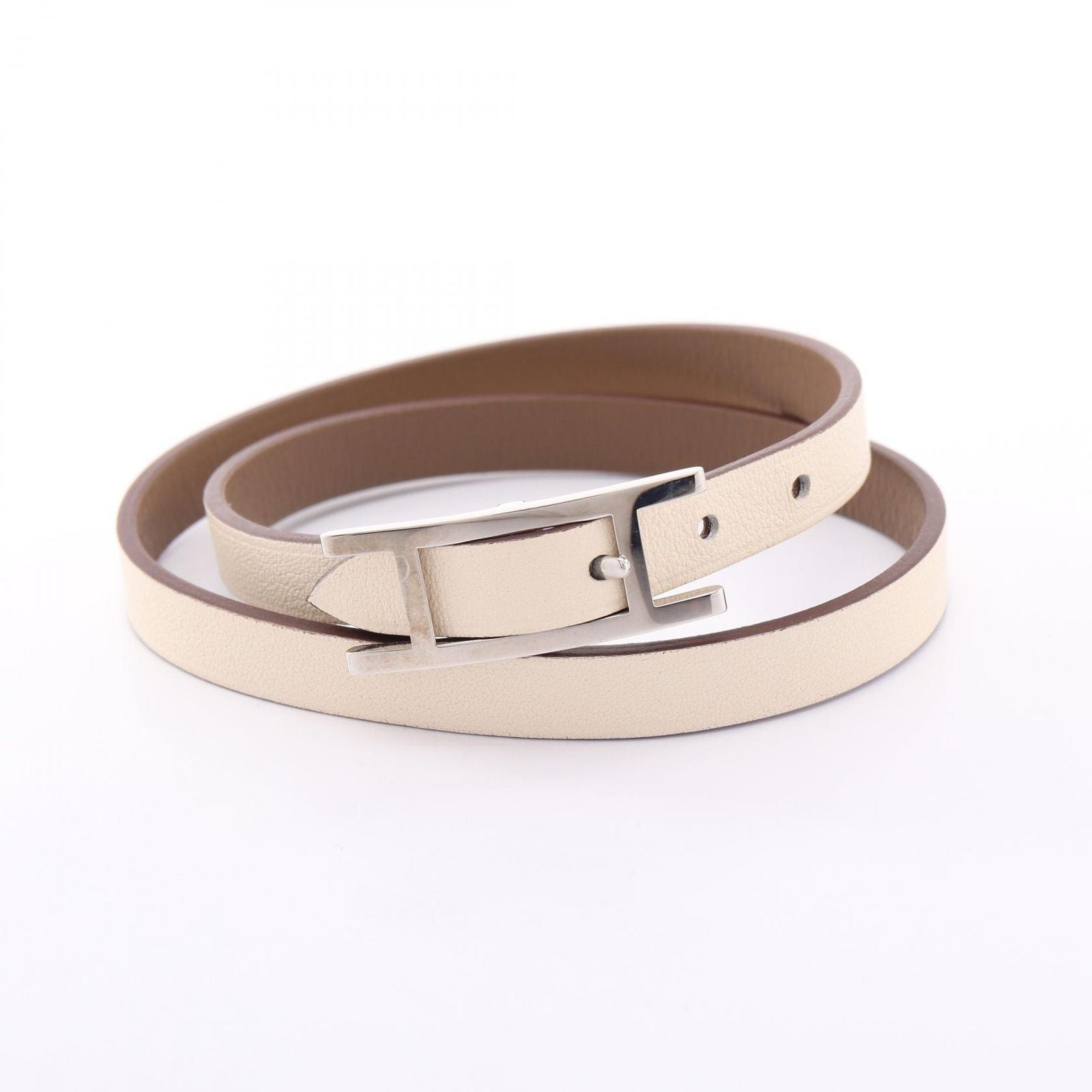 Hermes Behapi Double Tour Gray Beige Leather — view 6