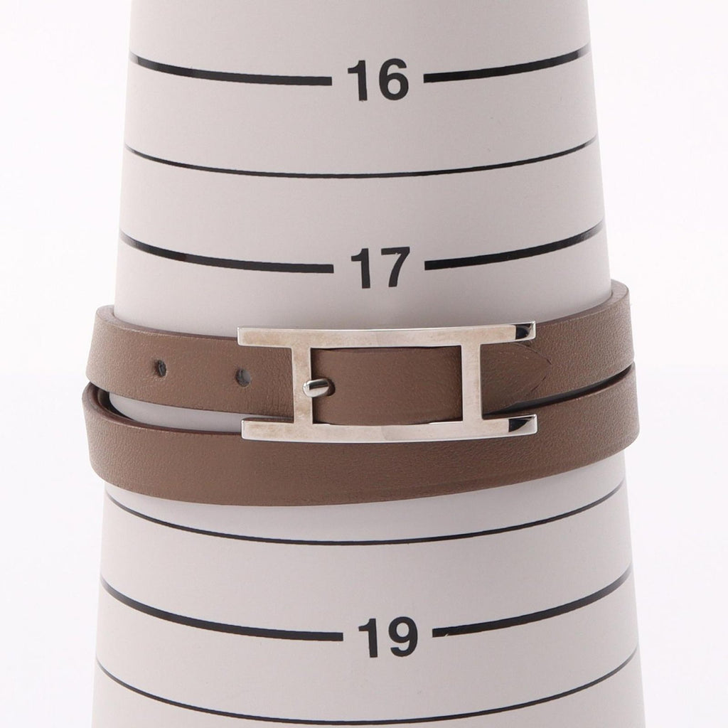 Hermes Behapi Double Tour Gray Beige Leather — view 5