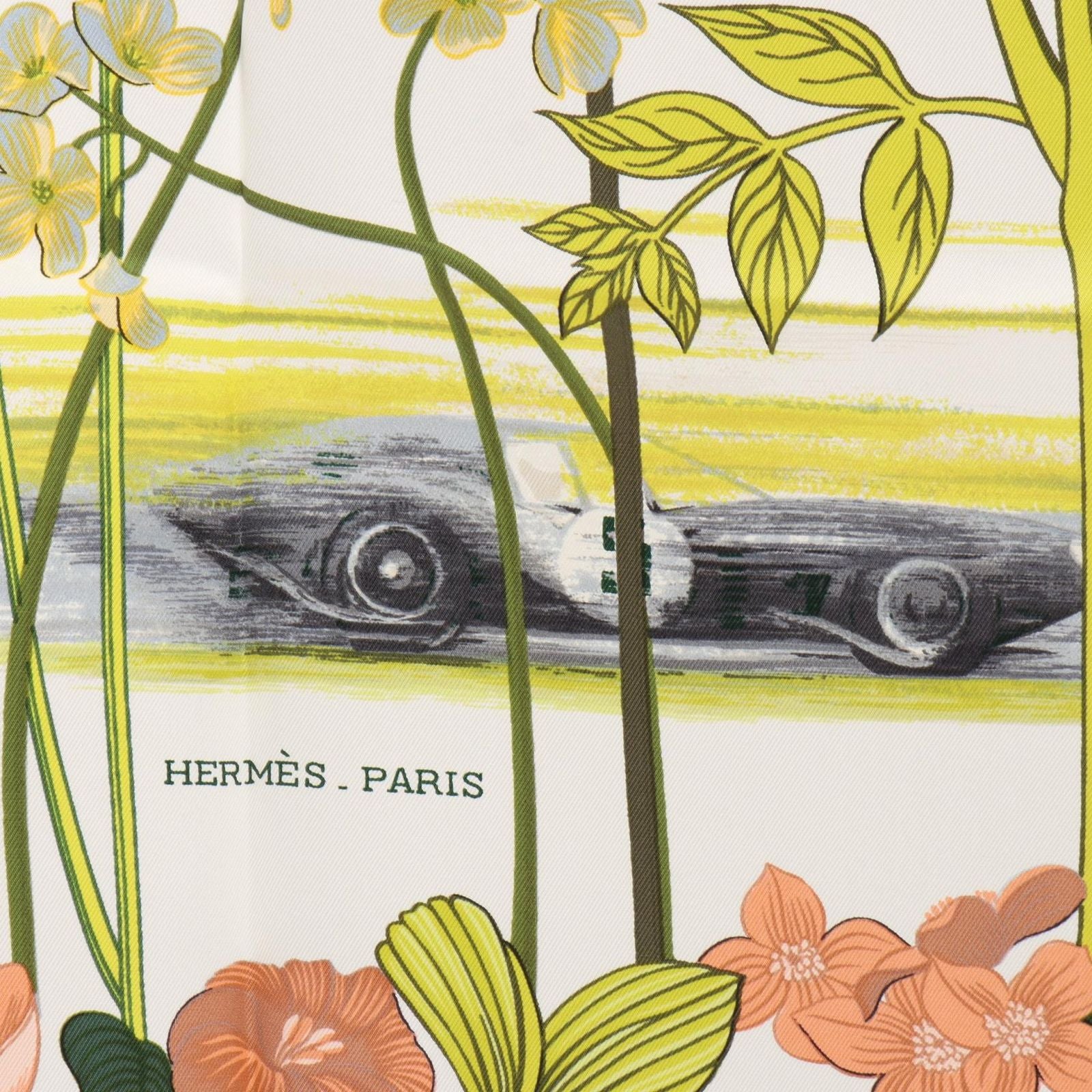 Hermes Scarf Carre 90 les Bolides Matelasse Cars Silk — view 4