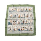 Hermes Scarf Petit Carre 45 L'alphabet Des Metiers Silk