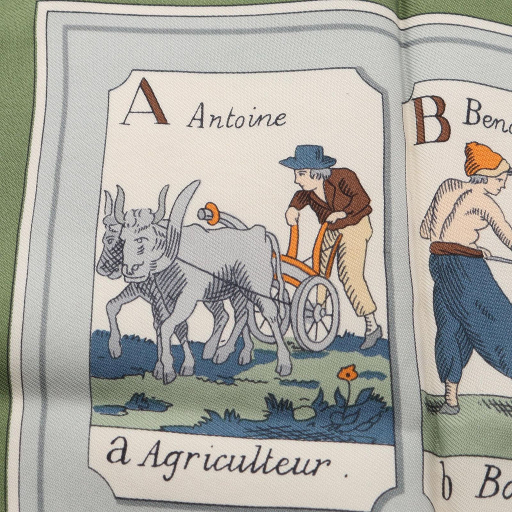 Hermes Scarf Petit Carre 45 L'alphabet Des Metiers Silk — view 6
