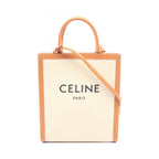 Celine Tote Bag Small Vertical Ivory Camel Black Canvas Leather