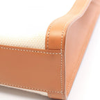 Celine Tote Bag Small Vertical Ivory Camel Black Canvas Leather — view 7