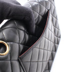 Chanel Shoulder Bag Quilted Double Flap Black Lambskin Chain — view 7