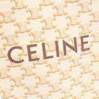 Celine Handbag Mini Vertical Cabas Triomphe 2-Way Ivory Brown Leather — view 4