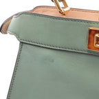 Fendi Handbag Peekaboo ISeeU Small Selleria Green Pink Beige Leather — view 5