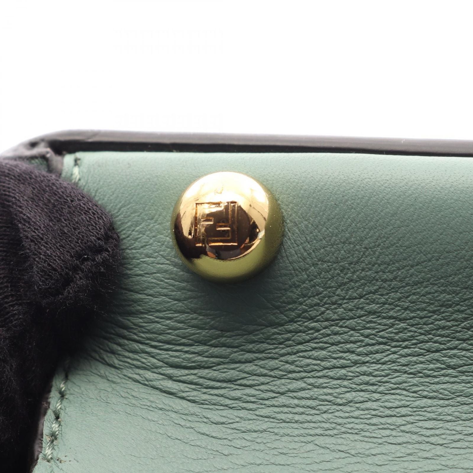 Fendi Handbag Peekaboo ISeeU Small Selleria Green Pink Beige Leather — view 7