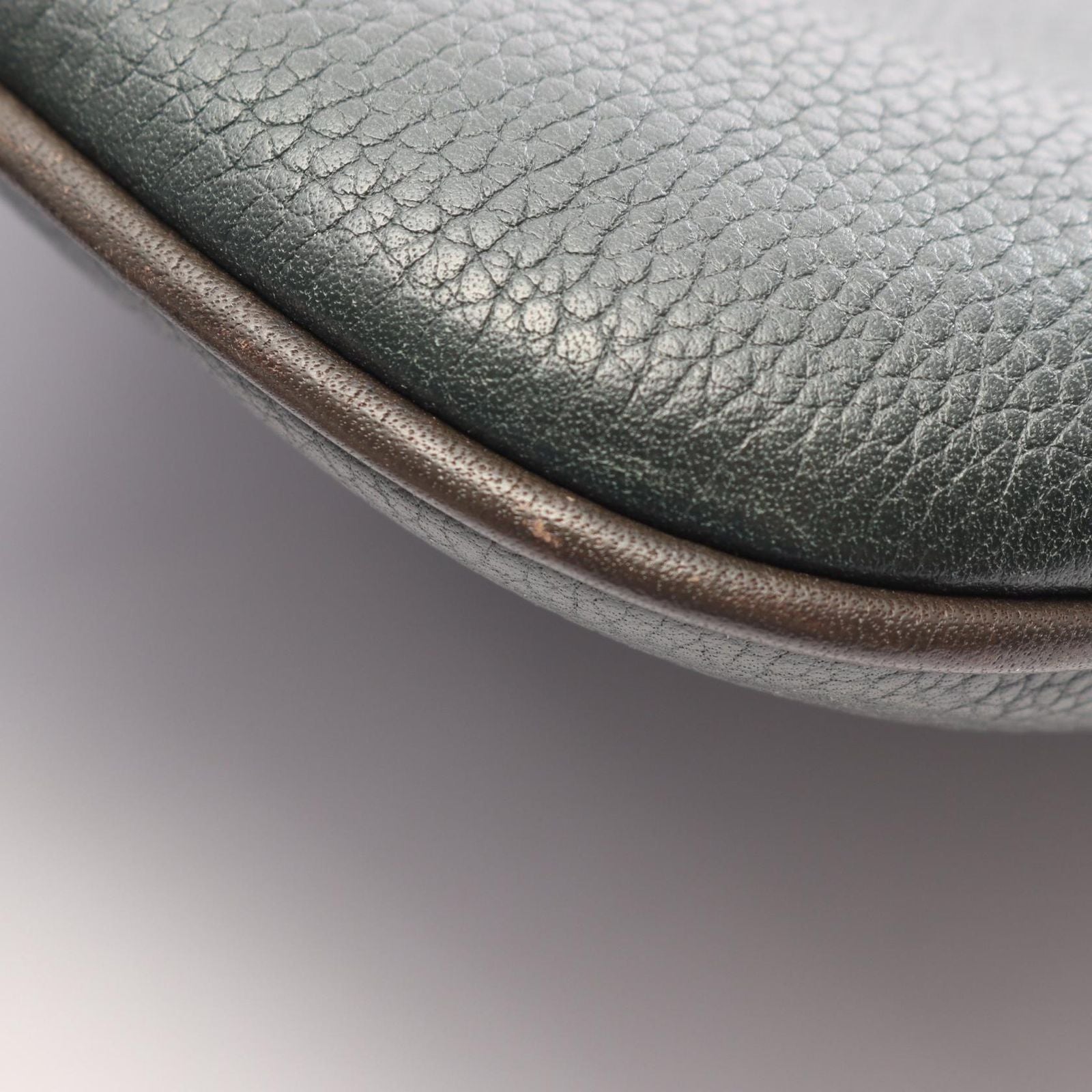 Loewe Shoulder Bag Anagram Dark Green Brown Leather — view 5