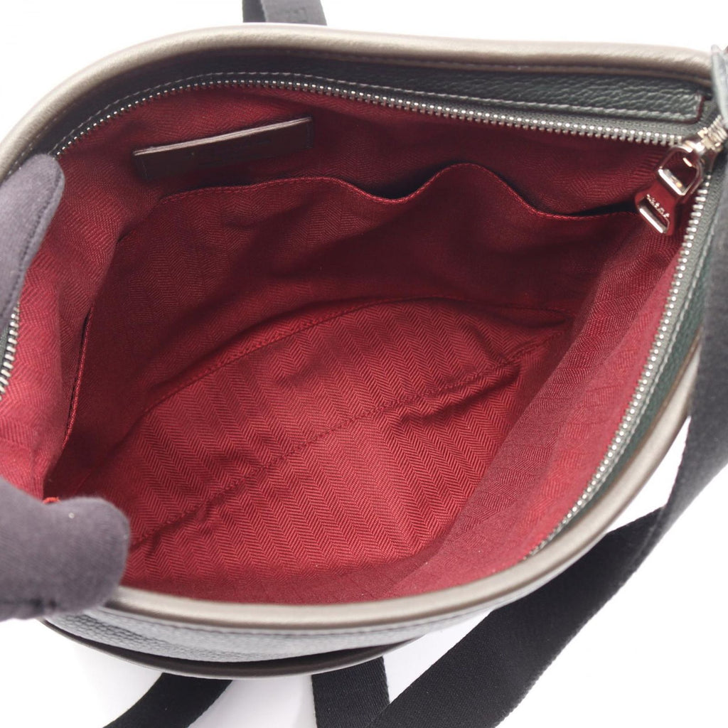 Loewe Shoulder Bag Anagram Dark Green Brown Leather — view 3