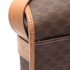 Celine Shoulder Bag Macadam Brown Beige Leather Gancini — view 5