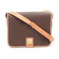 Celine Shoulder Bag Macadam Brown Beige Leather Gancini