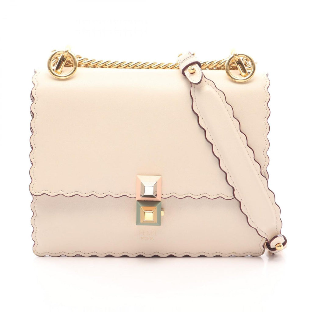 Fendi Shoulder Bag Mini Kan I Mini Kanai Ivory Green Pink Leather