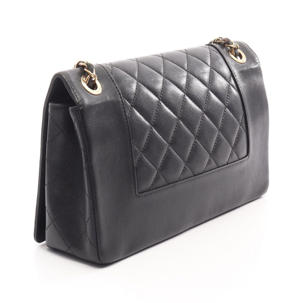 Chanel Shoulder Bag Mademoiselle Quilted Chain Black Lambskin — view 2