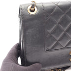 Chanel Shoulder Bag Mademoiselle Quilted Chain Black Lambskin — view 8