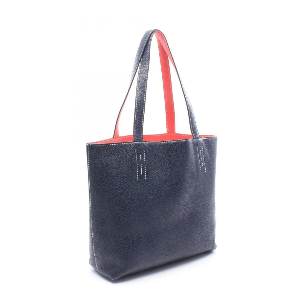 Hermes Tote Bag Double Sens 28 Reversible Rose Blue Leather 28 — view 2