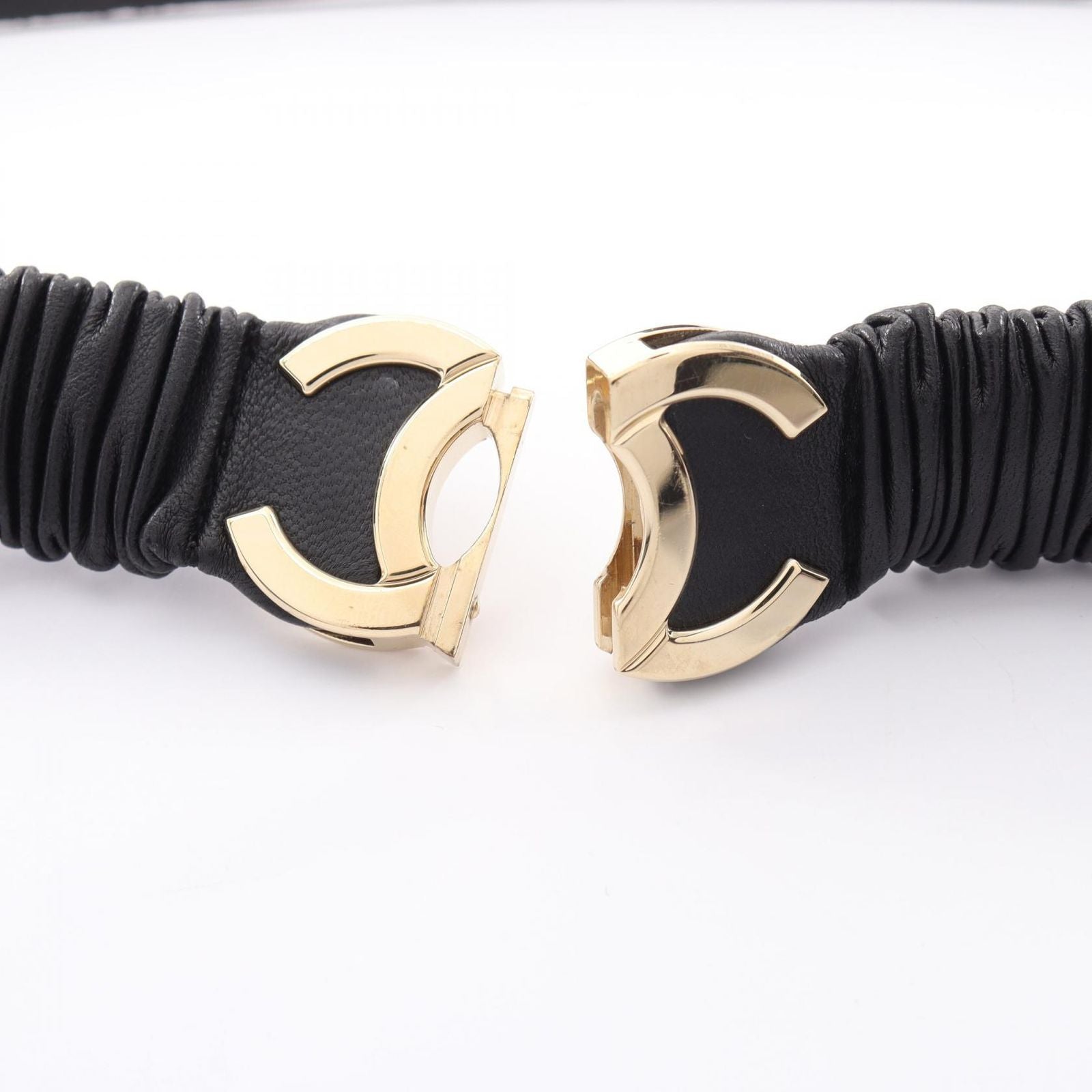 Chanel Suspenders CC Logo Chain Leather — view 6