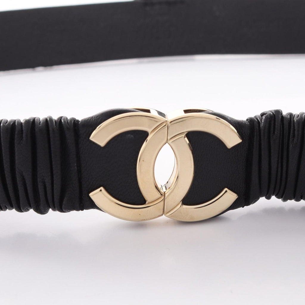 Chanel Suspenders CC Logo Chain Leather — view 2