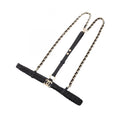 Chanel Suspenders CC Logo Chain Leather