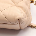 Chanel Shoulder Bag Quilted 2-Way Beige Lambskin Small Chain — view 7