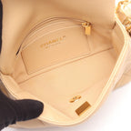 Chanel Shoulder Bag Quilted Beige Lambskin Small Flap Chain — view 3