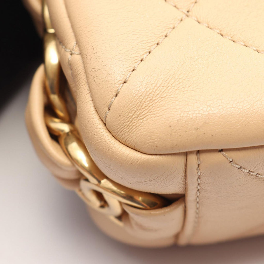 Chanel Shoulder Bag Quilted Beige Lambskin Small Flap Chain — view 6