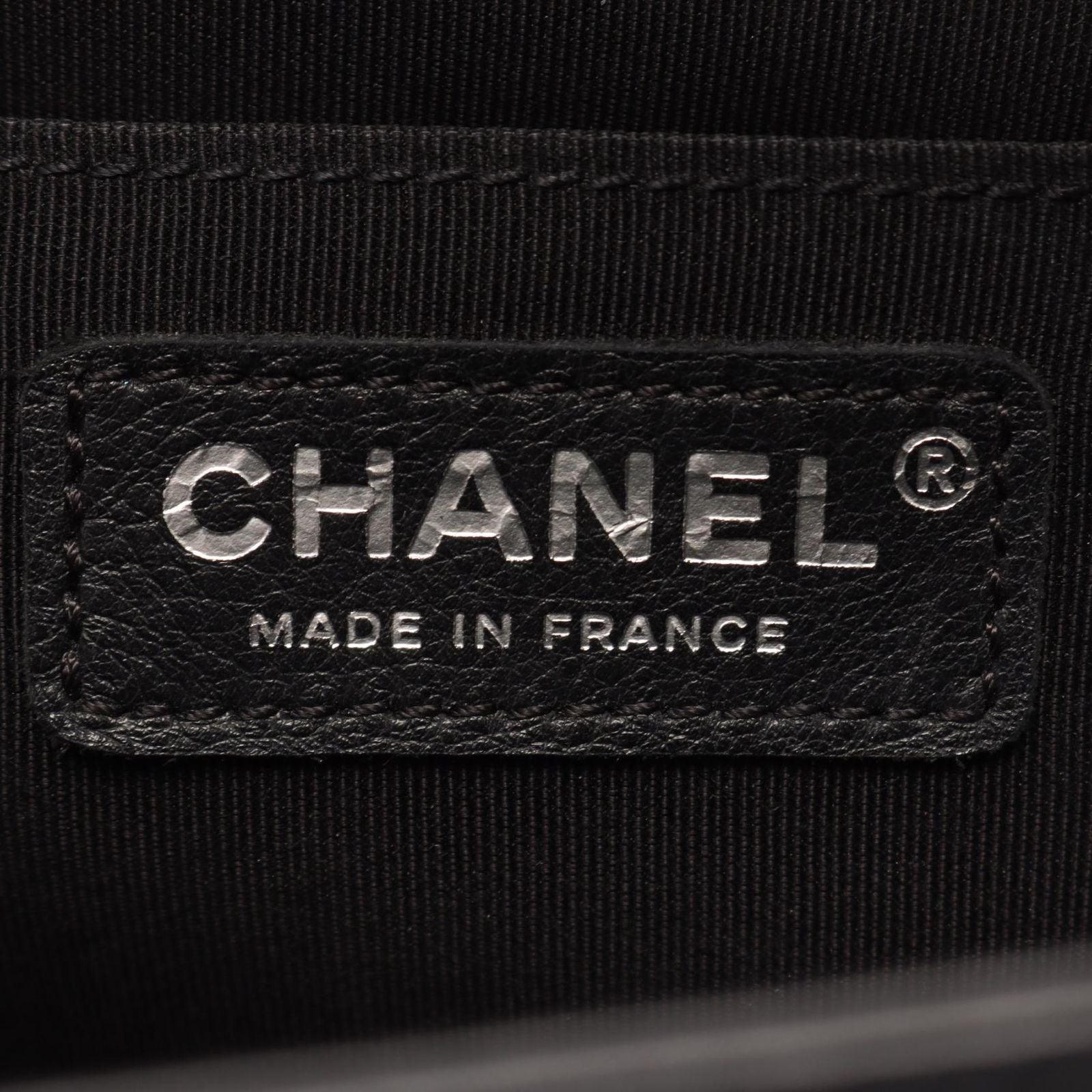 Chanel Shoulder Bag Boy Antique Silver Black Lambskin Chevron V-stitch Chain — view 4