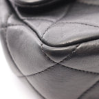 Chanel Shoulder Bag Mini Quilted Top Handle 2-Way Black Lambskin Loop Small — view 7