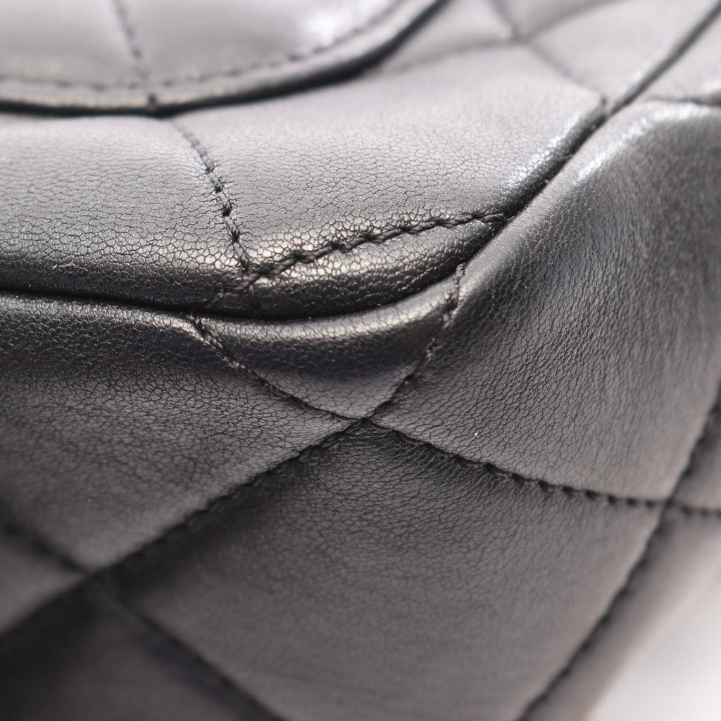 Chanel Shoulder Bag Mini Quilted Top Handle 2-Way Black Lambskin Loop Small — view 6
