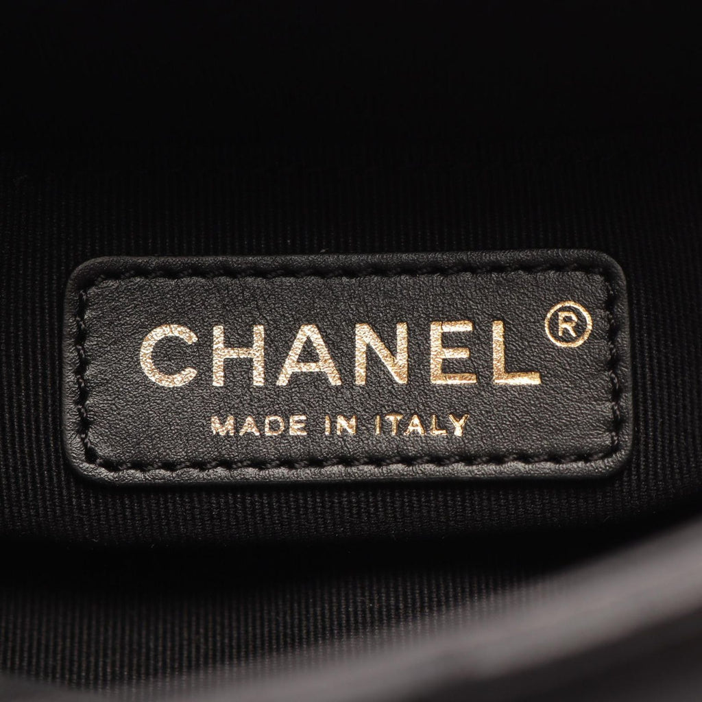 Chanel Shoulder Bag Mini Quilted Top Handle 2-Way Black Lambskin Loop Small — view 4