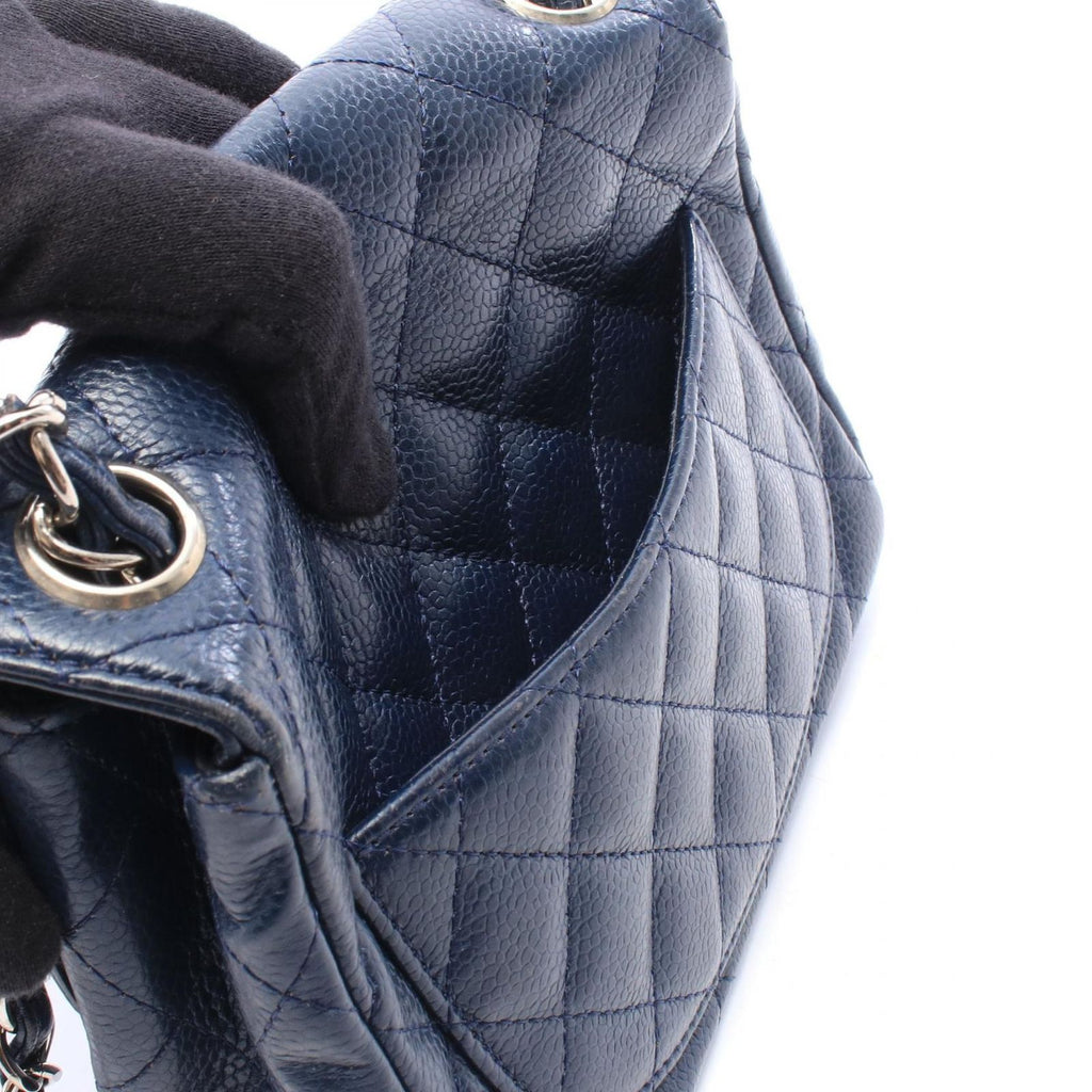 Chanel Shoulder Bag Mini Quilted Navy Caviar Leather Chain — view 7