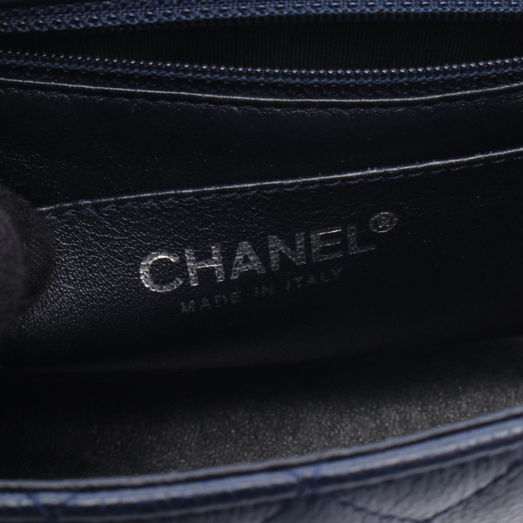 Chanel Shoulder Bag Mini Quilted Navy Caviar Leather Chain — view 4