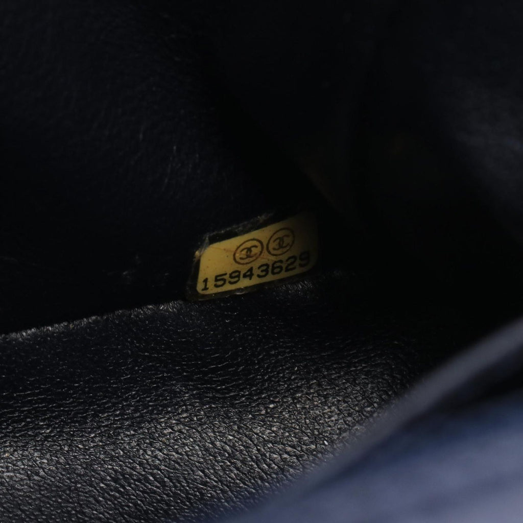 Chanel Shoulder Bag Mini Quilted Navy Caviar Leather Chain — view 5