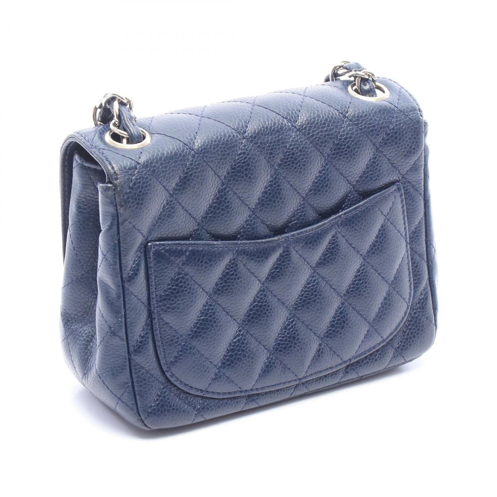 Chanel Shoulder Bag Mini Quilted Navy Caviar Leather Chain — view 2
